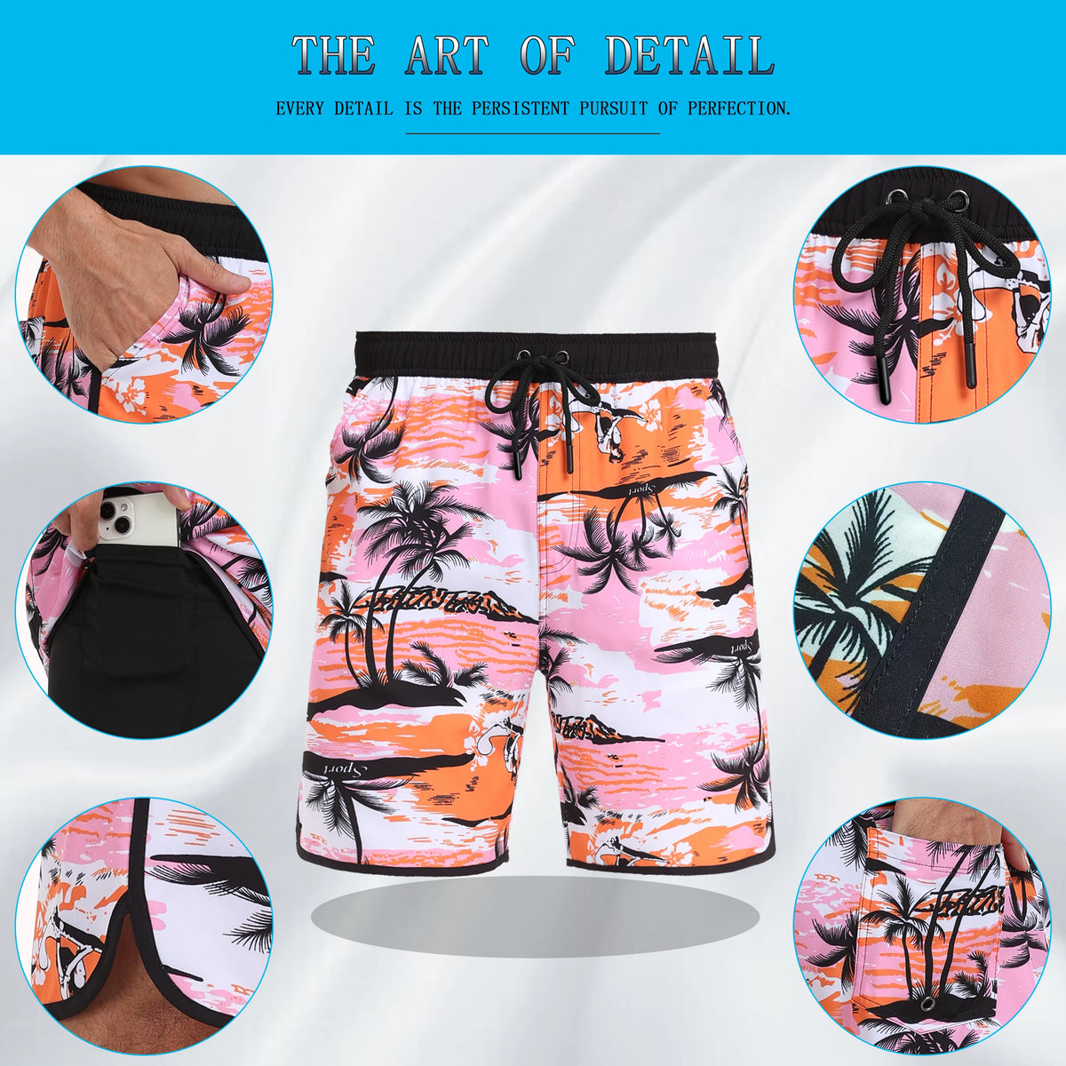Summer men s hot selling beach pants casual vacation printed