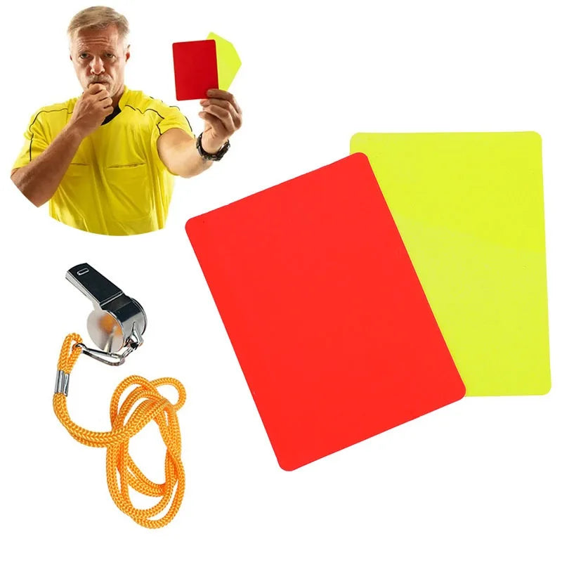 Soccer Referee Whistle Red and Yellow Card Tools Professional Football Soccer Ball Match Referee Kit Outdoor Survival Eq