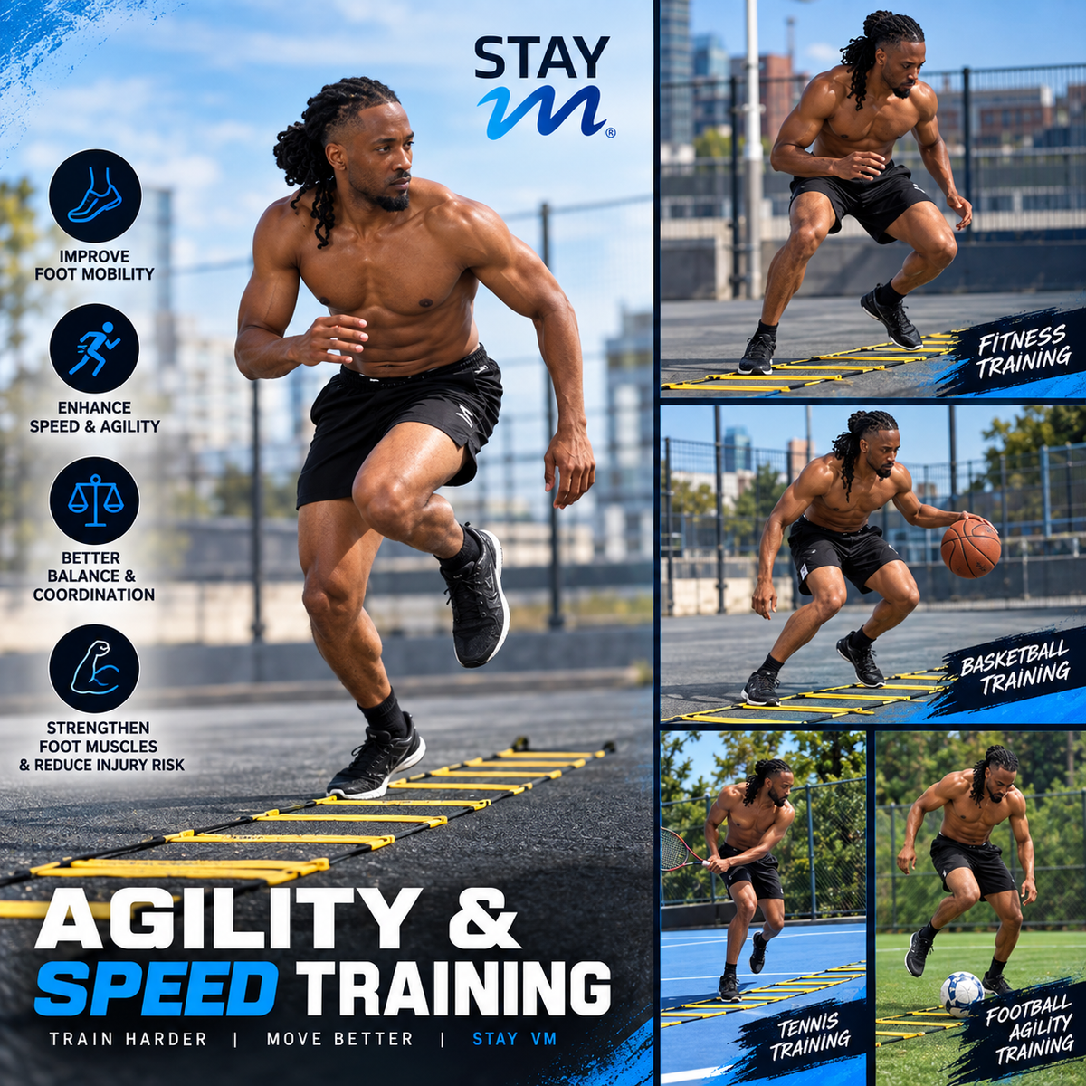 1 set Detachable Speed Agility Training Ladder Football