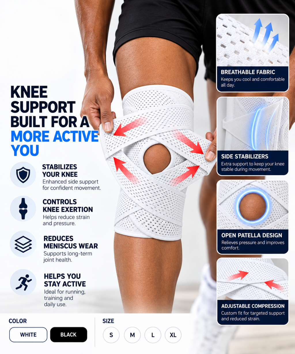 1Pcs Knee Brace Side Stabilizers Relieve Meniscus Tear Knee